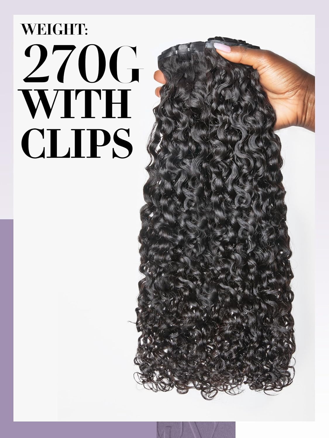 LUVME Messy Burmese Curly Clip in 14" Hair Extensions Real Human Hair Fullness with 2 Pack for Women Brazilian Remy Natural Black