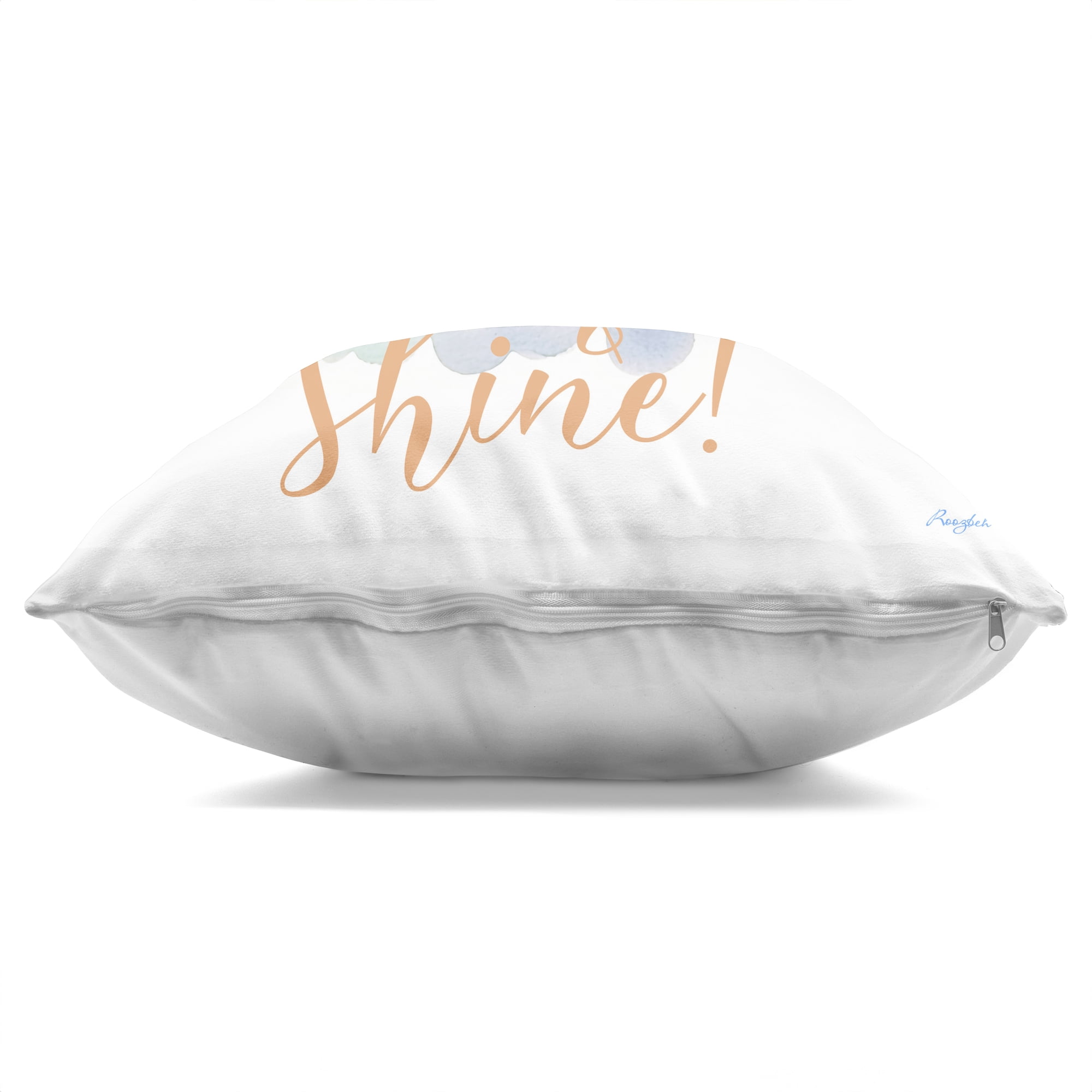 Stupell Industries Rise Shine Happy Rainbow Decorative Printed Throw Pillow, design by Roozbeh