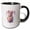 Black/White, variant on 3drose, Gorgeous Letter T. Floral Monogram, Decorated with Rose Flowers Art, 11oz Mug