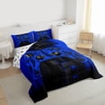 thumbnail image 3 of Castle Fairy Red Video Game Queen Comforter Set,Stripes Gamepads Bedding Comforter Set, 3 of 8