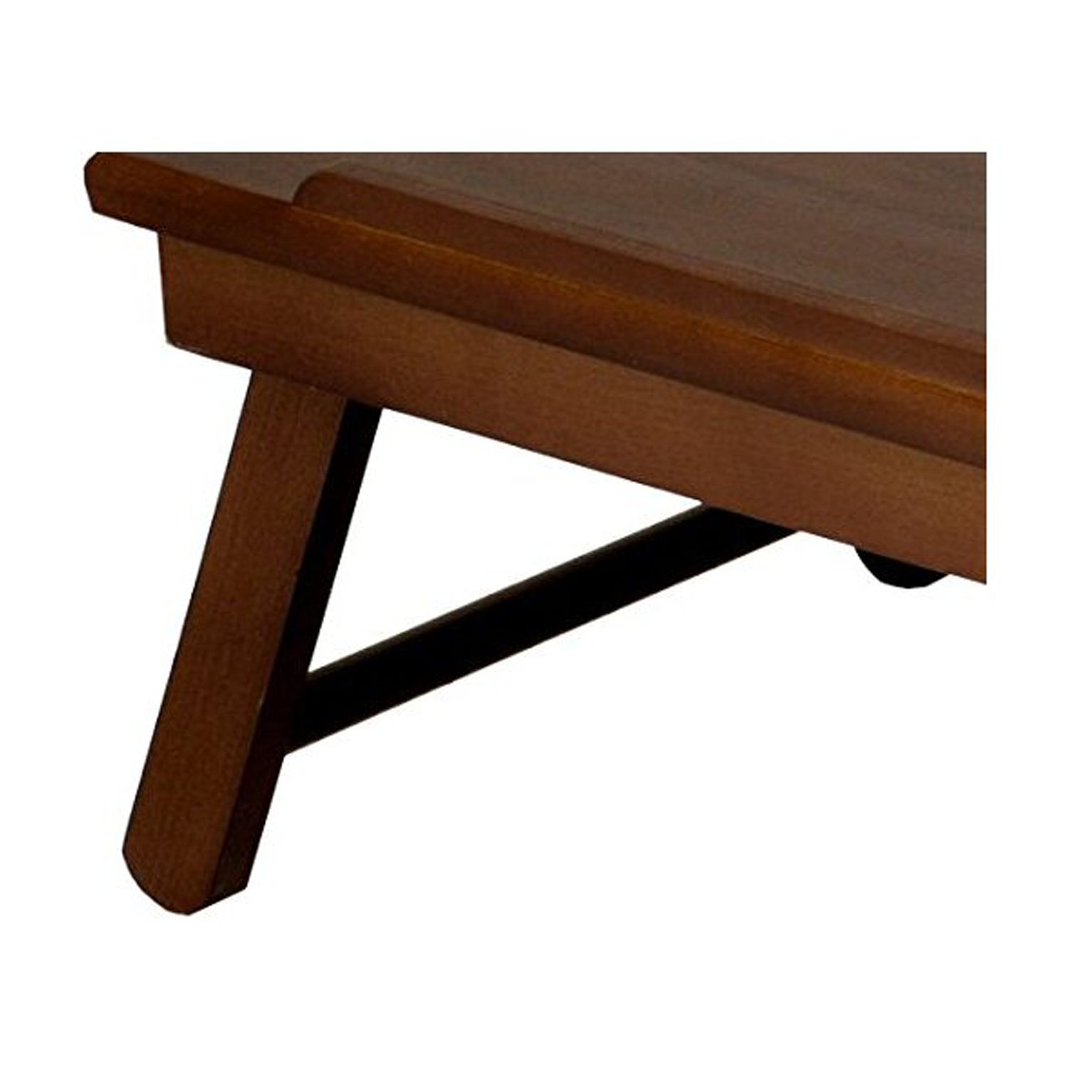HomeStock Coastal Craftsman Alden Lap Desk, Flip Top With Drawer, Foldable Legs, Solid / Composite Wood, Walnut, 25.37"D x 13.78"W x 8.06"H