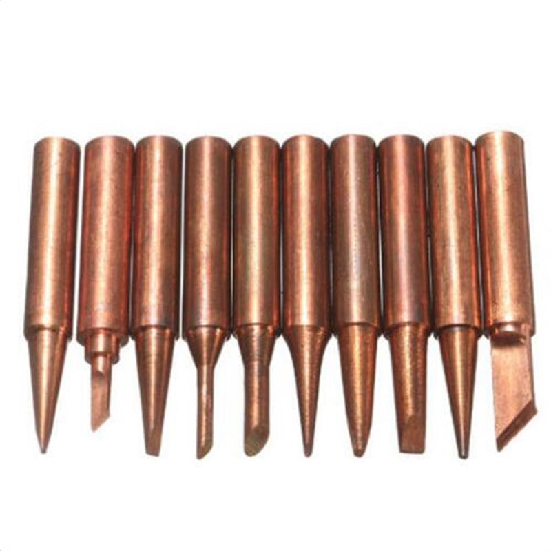 10pcs//Set Black Copper Soldering Tips 900M-T Replacement Solder Iron Head Tools