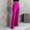 Hot Pink, variant on QUINDOS Womens Pants Casual Flare Leg Full Length High Waisted Pants Drawstring Side Split Relaxed Fit Trousers
