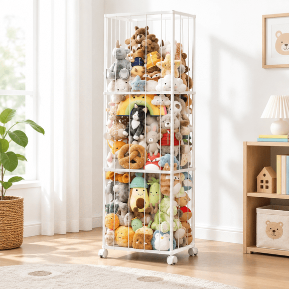 Stuffedl Storage: Large Capacity In A 54" Tall Plush Tower