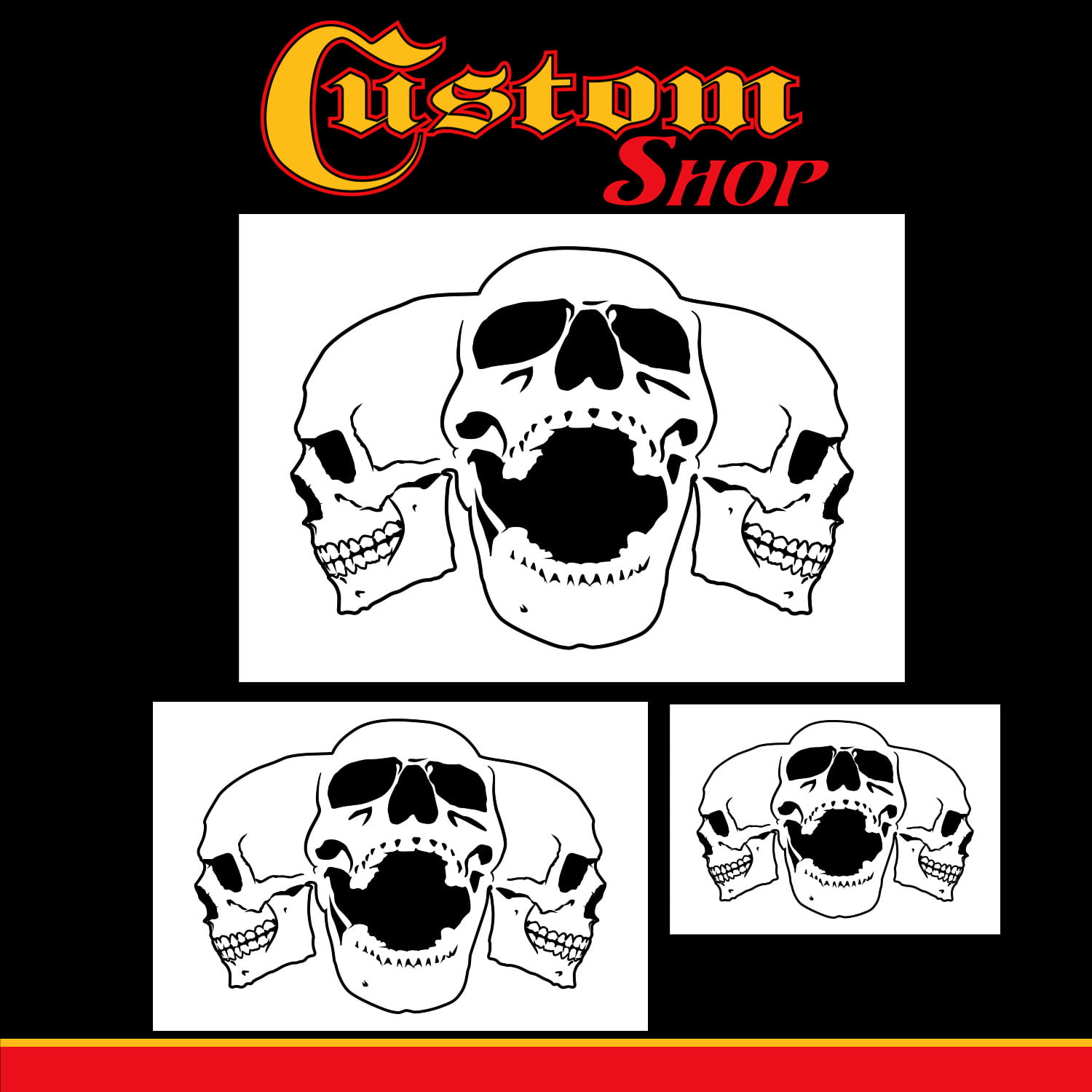 Punisher Skull American Flag airbrush stencil Multi Layer template 