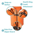 thumbnail image 4 of Gooby Puffer Vest Dog Jacket - Orange, Large - Ultra Thin Zip Up Wind Breaker with Dual D Ring Leash Water Resistant Small Dog Sweater, 4 of 5