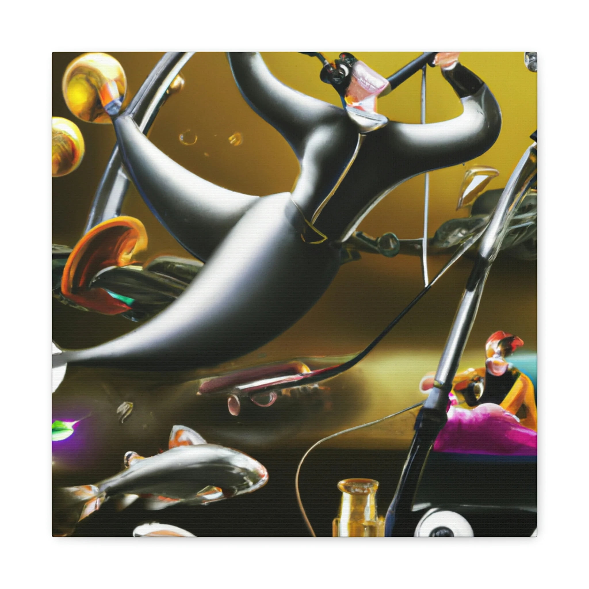 Fishing in Moonlight Glade - Canvas