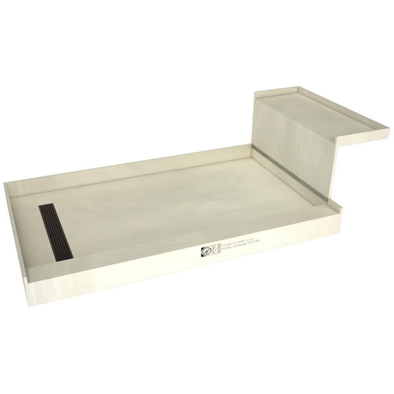 Tile Redi Rt3648lrb36kit Base'n Bench 60" X 36" Rectangular Shower Base - Bronze