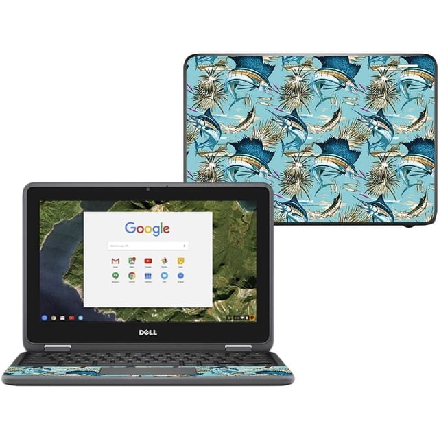 Generic MightySkins Skin for Dell Chromebook 11" 3180 Island Fish Multicolour Vinyl Decal