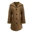 thumbnail image 4 of Baberdicy Woolen Coat Women's Solid Color Vintage Mid Length Button Wool Jacket Coat Women's Wool & Blends Khaki, 4 of 4