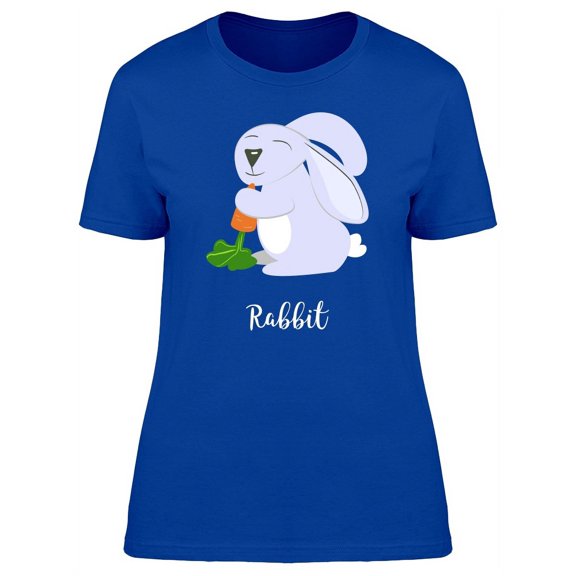 Adorable Happy Rabbit Cartoon T-Shirt Women -Image by Shutterstock, Female XX-Large
