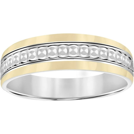 10kt Yellow Gold Bonded Sterling Silver Tapered Band, 7mm