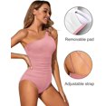 thumbnail image 2 of SURJDE One Shoulder One Piece Swimsuit for Women Tummy Control Bathing Suits Modest Full Coverage Keyhole Swimwear, 2 of 6