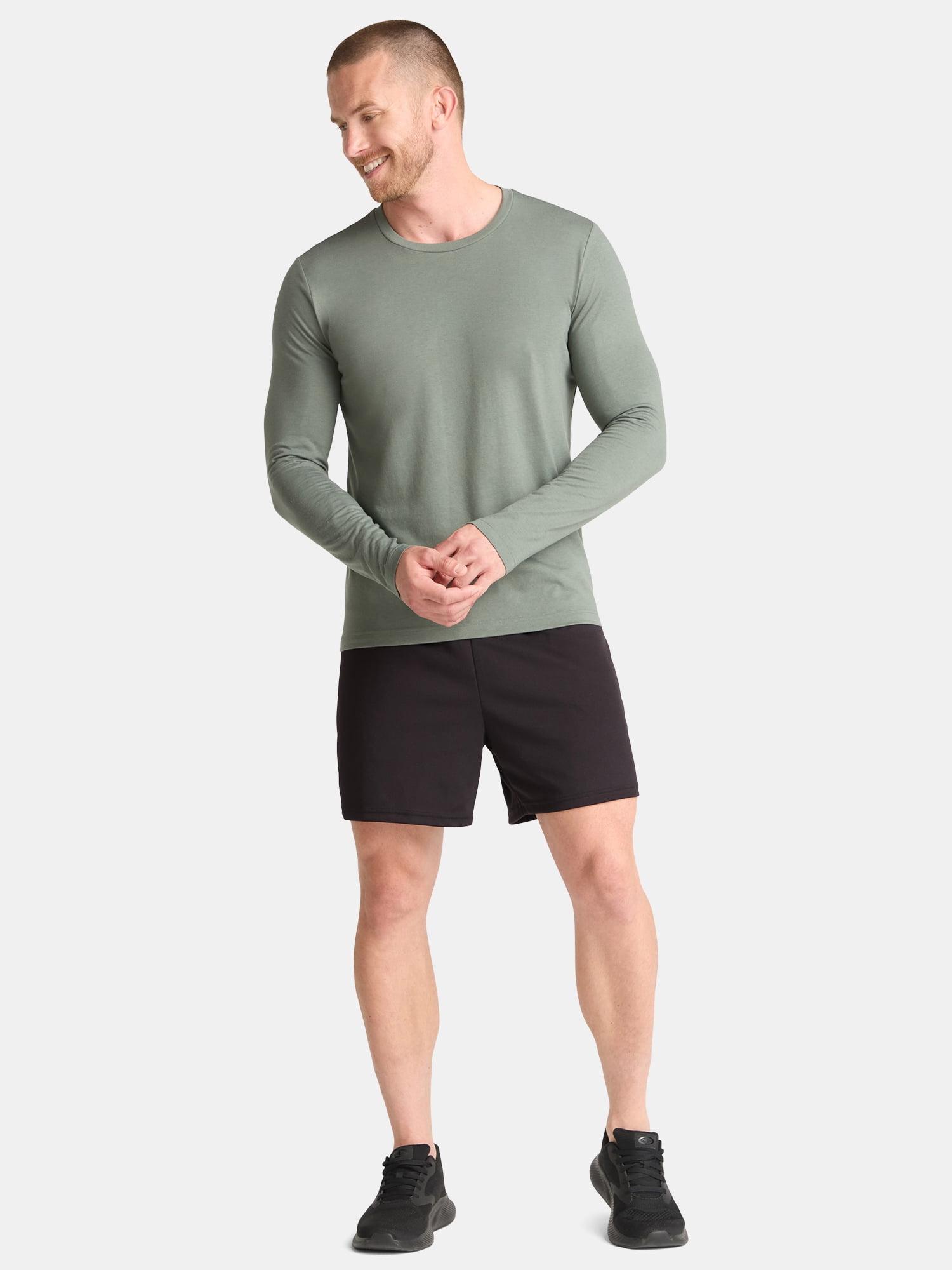 Athletic Works Men's and Big & Tall Men's Tri-Blend Tee with Long Sleeves, Sizes XS-4XLT