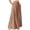 Coffee, variant on Womens High Waisted A-Line Satin-Like Maxi Skirt with Side Pockets, Wrinkle Resistant Beige,Size L
