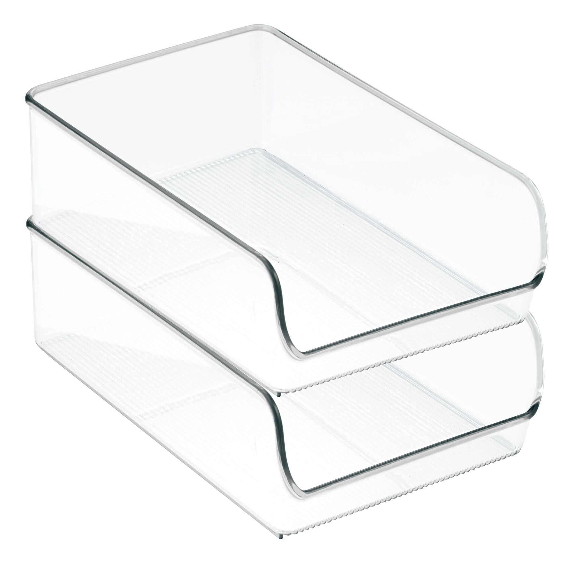 iDesign Pantry Organizer Bins for Cabinets or Fridge - Set of 4 - Clear