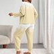 thumbnail image 4 of Conjunto de pantalones y blusa de poliéster para mujer, de manga larga, con estampado de moda, informal, para estar en casa, talla grande, 4 of 4