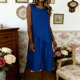 thumbnail image 2 of Largo Vestido Casual Multi-Color Suelto de Lino Cuello Redondo Primavera Vestido de Verano, Vestido de Lino Casual para las Mujeres Vacaciones Diarias, 2 of 7