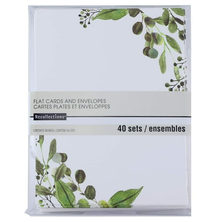UPC: 0191518156645 | Greenery Flat Cards & Envelopes by Recollections™ 4.25 x 5.5
