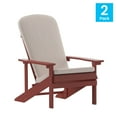 thumbnail image 4 of Flash Furniture Charlestown Set of 2 All-Weather Poly Resin Wood Adirondack Chairs in Red with Cream Cushions for Deck, Porch, and Patio, 4 of 4