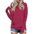 thumbnail image 2 of SDNall Hoodies with Thumb Holes for Women Long Sleeve Solid Color Hooded Slim Hiking Athletic Shirts with Thumb Hole (S-XXXXXL,Hot Pink), 2 of 8
