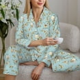 thumbnail image 6 of Fotbe Cute Honeybees Pattern Long Sleeve Pajama Set for Women,Sleepwear Set,2-piece Loungewear Set,Soft PJs Comfy Nightwear with Pockets -XX-Large, 6 of 7