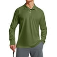thumbnail image 7 of WTOBBY Men's UPF 50+ Long Sleeve Golf Shirt with Raglan Design, Lightweight Comfort, and Quick Dry Performance for Casual Athletic Wear in Sun ,Army Green L, 7 of 7