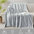 thumbnail image 2 of Eurhowing Faux Furry Bubble Throw Blanket, 450GSM Thick Soft Fluffy Plush Blanket, Fuzzy Shaggy Throw for Couch, Sofa & Bed, 63"×79", Light Gray, 2 of 8