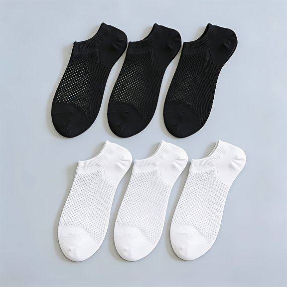 6 Pairs Summer Breathable Invisible Socks, Unisex Low-Cut Ankle Socks