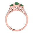 thumbnail image 4 of Mauli Jewels Rings for Women 2 Carat Diamond And Round Shaped Emerald Ring 4-prong 10K Rose Gold, 4 of 7