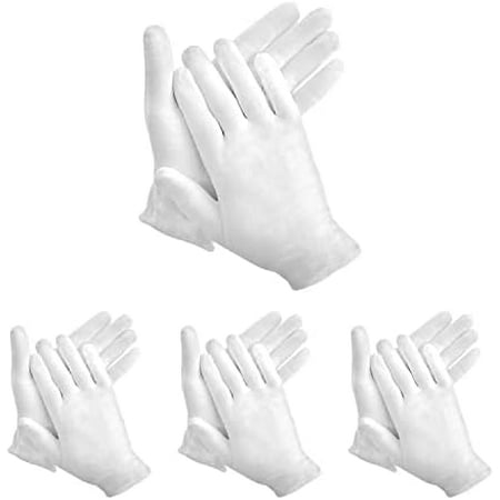 48Pcs White Gloves, 24 Pairs Soft Cotton Gloves， White Cotton Gloves are Used for Cosmetics, Jewelry Coin Inspection, Inspection Gloves, Service Gloves. Stretchable Moisturizing Gloves