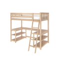 thumbnail image 3 of Scandinavian Twin Loft Bed with Wraparound Desk & Shelves, Blonde, 3 of 10