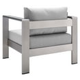 thumbnail image 6 of Lounge Sectional Sofa Chair Table Set, Sunbrella, Fabric, Aluminum, Metal, Silver Grey Gray, Modern Contemporary Urban Design, Outdoor Patio Balcony Cafe Bistro Garden Furniture Hotel Hospitality, 6 of 10