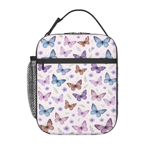 Butterfly Lunch Bag Reusable Thermal Lunch Tote with Handle for Women and Men
