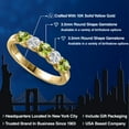 thumbnail image 2 of Gem Stone King 10K Yellow Gold Green Peridot and Lab Grown Diamond Wedding-Bands Ring for Women | 0.96 Cttw | Round 3.5MM | Gemstone August Birthstone | Size 9, 2 of 6