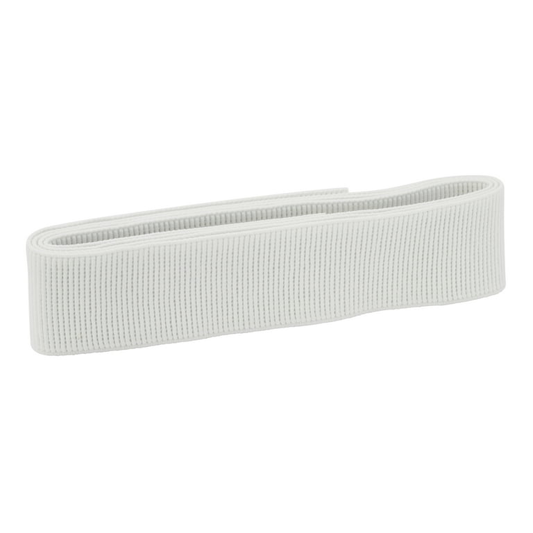 White Ribbed Elastic Band 3/4 Width Durable Stretch Material by