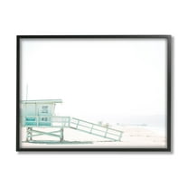 Stupell Industries Summer Sun Beach Coast Blue Lifeguard Shack Photography, 30 x 24, Design by Leah Straatsma