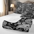thumbnail image 4 of meiyoeat Monochrome Paisley Bed Spread Queen,Bold Pattern Queen Coverlet Set For Adults,Black White,3-Piece,1 Quilt and 2 Pillowcases, 4 of 7