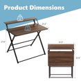 thumbnail image 2 of Ktaxon Folding Laptop Computer Desk Workstation Table No Assembly Wood Desktop Study Writing Desk Home Office Furniture, 2 of 10