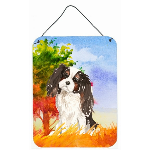 Fall Tricolor Cavalier Spaniel Wall or Door Hanging Prints