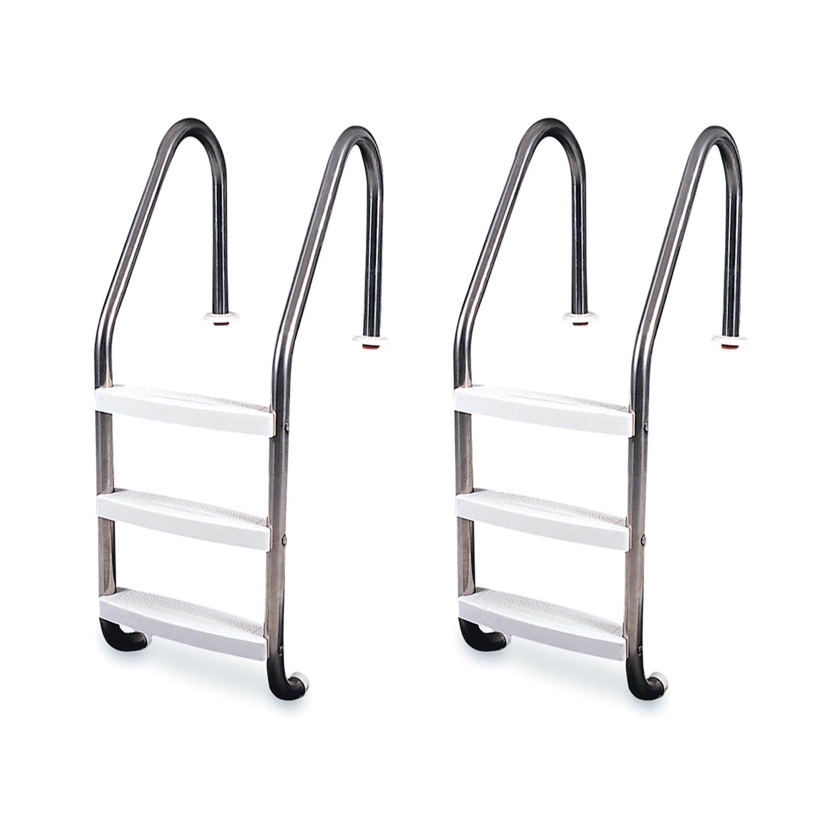 Hydrotools 3 Step InGround Swimming Pool Stainless Steel Ladder Steps