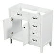 thumbnail image 2 of 36" Bathroom Vanity without Sink, Modern Storage Cabinet with Double Doors & 3 Drawers, Freestanding Rectangular Vanity with Solid Frame, Cabinet Base Only, White, 2 of 7