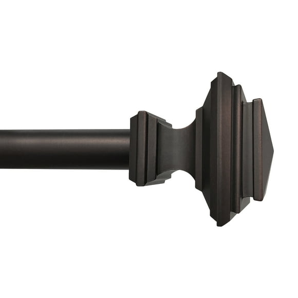 Better Homes & Gardens 1” Oil-Rubbed Bronze Square Adjustable Curtain Rod, 42”-120”
