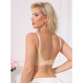 thumbnail image 3 of INSPIRE CHIC Lace Nursing Bra for Women Front Open Maternity Wireless Fixed Padded Full Coverage Breastfeeding Lingerie 3XL Light Yellow, 3 of 5