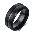 thumbnail image 1 of Vnox-Anillos de Carburo de Tungsteno básico de 8mm para hombre, joyería elegante, estilo de línea fina, bandas de boda, regalos de aniversario para él, 1 of 4