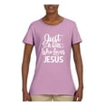 thumbnail image 2 of Wild Bobby Just A Girl Who Loves Jesus Inspirational/Christian Women Graphic Tee, Light Pink, X-Large, 2 of 5