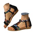 thumbnail image 2 of MKLEKYY Sandalias de Plataforma para Mujer, de Verano, Con Cremallera, Informales, Con Punta Abierta, Cuñas, Cómodas, para Playa, 2 of 4