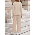 thumbnail image 5 of Pajamas for Women Set Fall Fashion Must Have Womens Pajama Sets V Neck Fitness Pj Set Long Sleeve Shirts Matching Pjs for Couples Beige, 5 of 9