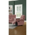 thumbnail image 3 of DeeHome Luxurious Velvet Blush Pink Color 1pc Motion Recliner Chair Couch Manual Motion Plush Armrest Living Room Furniture Chair, 3 of 9
