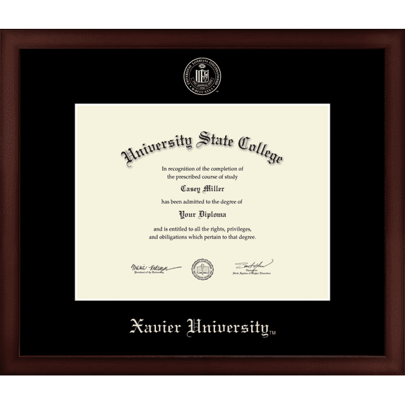 Xavier University Diploma Frame, Document Size 11" x 8.5"
